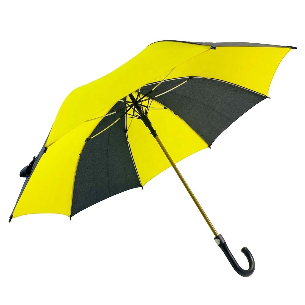 Ovida 27inch Golf Umbrella From Umbrellas Factory Custom Logo Design Umbrella With Splicing Black And Yellow Colors