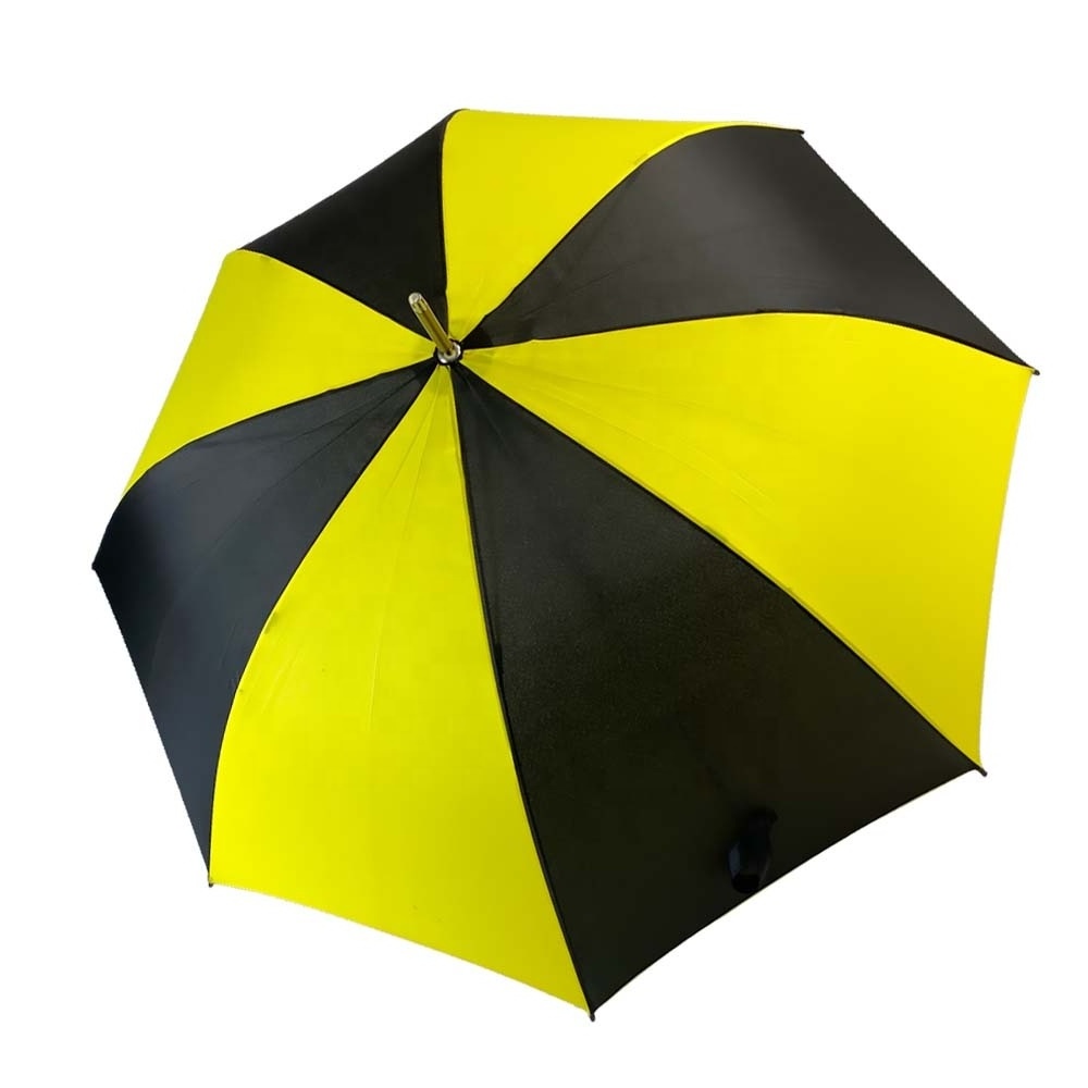 Ovida 27inch Golf Umbrella From Umbrellas Factory Custom Logo Design Umbrella With Splicing Black And Yellow Colors