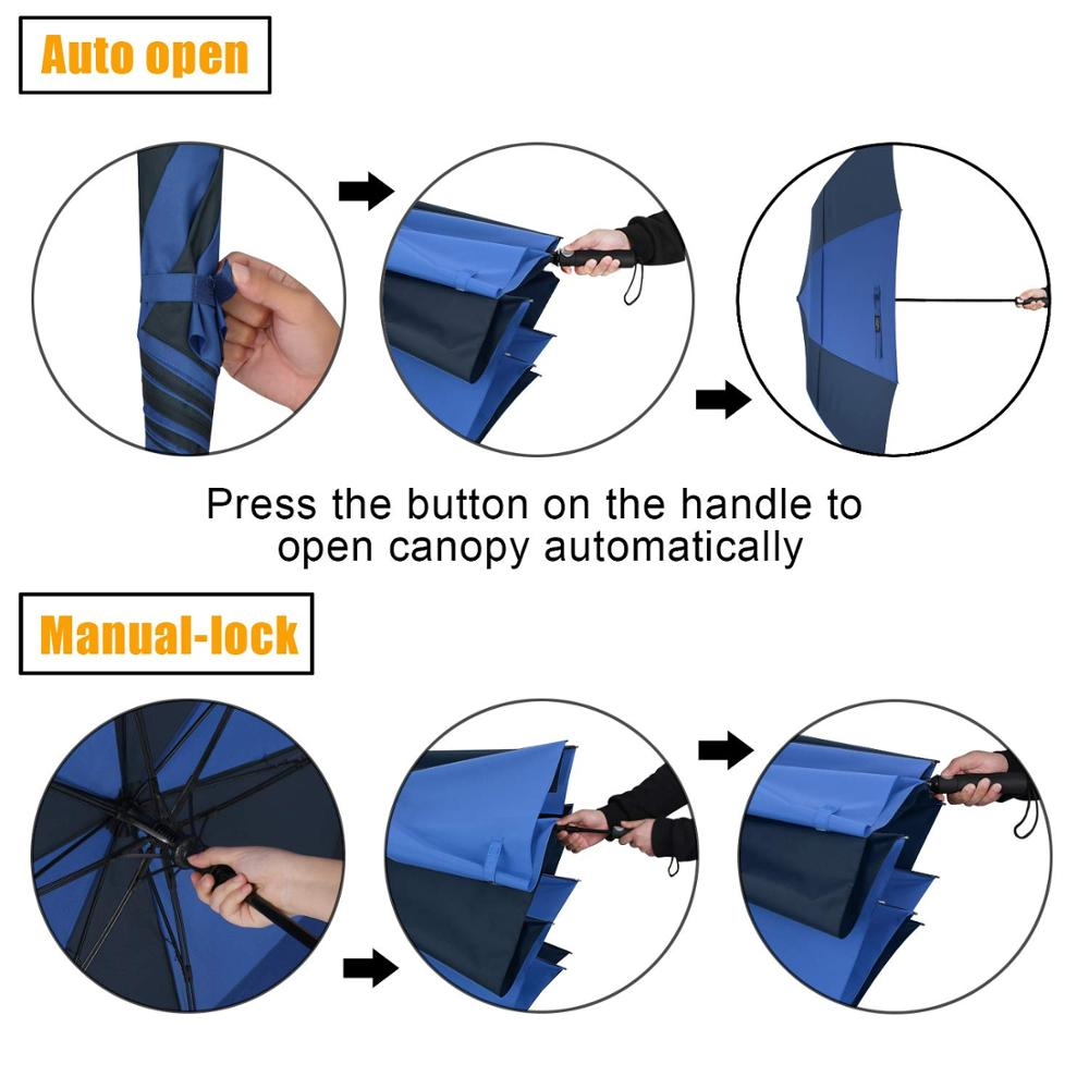 Ovida Wind Resistant Fully-Automatic Umbrella Rain  2 Folding Gift Parasol Compact Large Travel car umbrellas