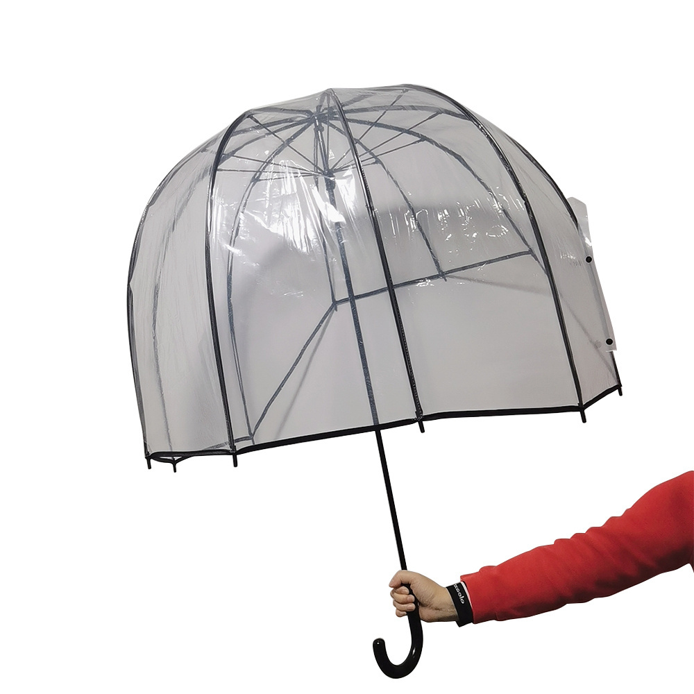 Ovida OEM Custom Automatic Full Body Clear Plastic Umbrella POE PVC Transparent dome shape helmet umbrella