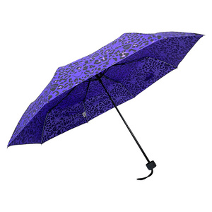 OVIDA 3 folding umbrella custom leopard purple umbrella manual open compact umbrella