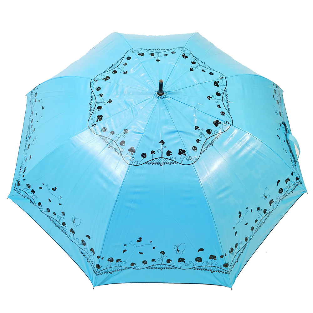 Ovida Sun Protection Anti-ultraviolet Blue And Black UV Coating Umbrella Korean Version Woman Umbrella