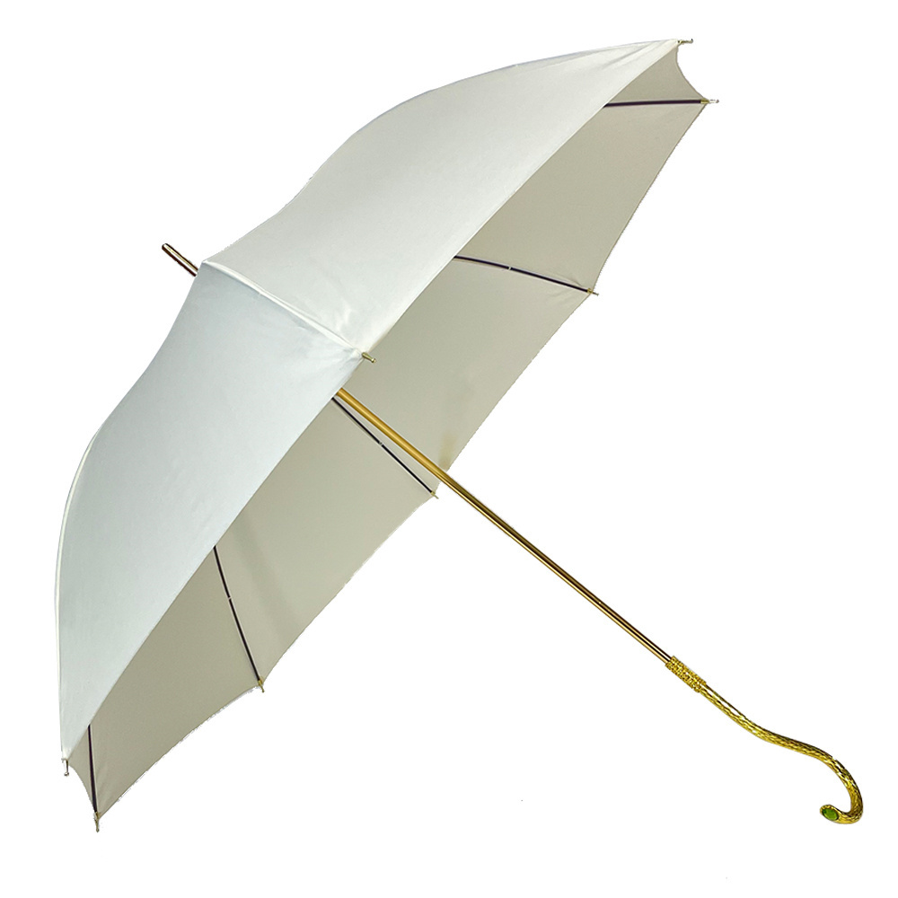 Ovida  Rain Women Long Curved Handle Umbrella Nordic Windproof Parapluie Gift Ideas Luxury Metal Gold Head Umbrella