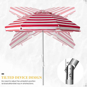 OVIDA Oversize Portable Outdoor Beach Umbrella with Sand Anchor and Tilt Mechanism Premium Quality