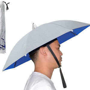 Promotional Customized Colorful Mini Foldable Rain Sun Hard Head Hat Umbrella For Adults and Kids