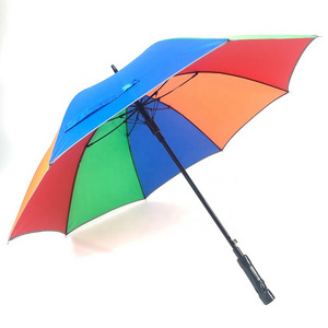 Ovida 23Inch 8Ribs High Quality LED Light Handle Automatic Straight Umbrella Strong Windproof With Logo For Promotion Umbrella