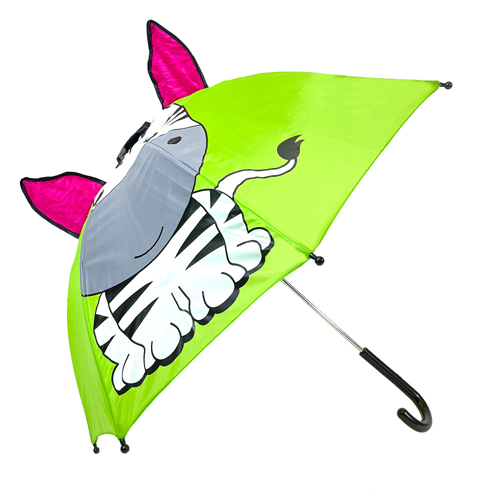 Ovida Manufacturer Supplier Cute Animal Kids Umbrella 3D Horse Ear Rainproof Straight Children Umbrella With Printing