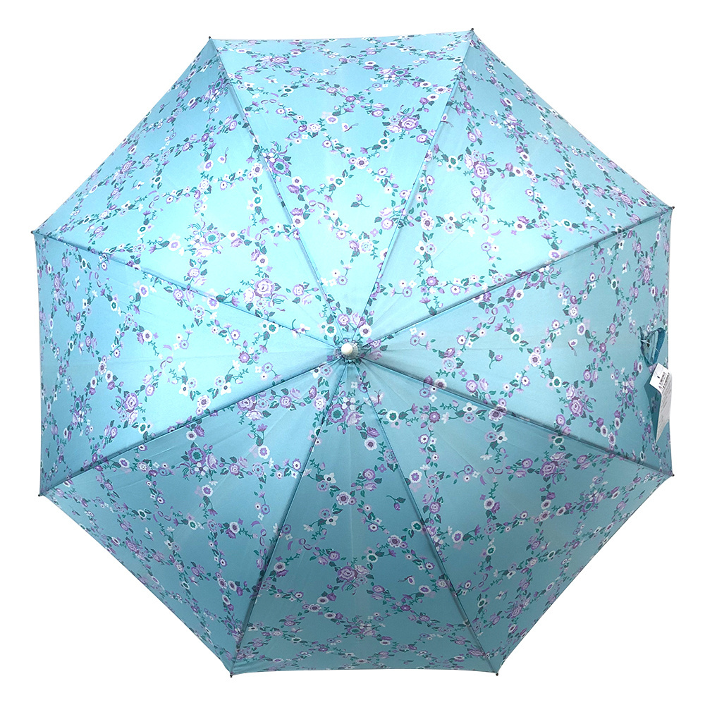 23 Inch 8K Korean Japanese Parasol Customized Fashionable Sakura Umbrella Strong Straight Leather Handle Rain Umbrella