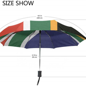 OVIDA country flag customized automatic open windproof compact umbrella three folding umbrella China factory OEM