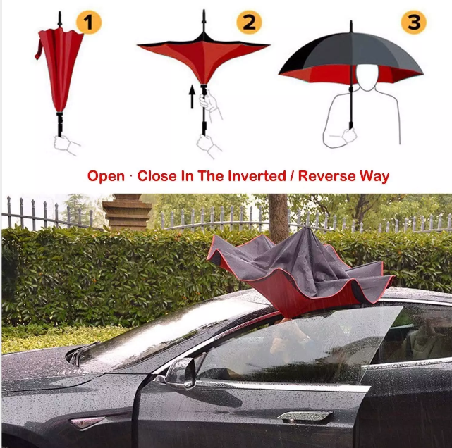 OVIDA umbrella upside down umbrellas for the rain waterproof inverted umbrella windproof