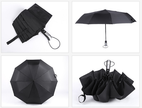 OVIDA high quality full automatic 3 folding custom umbrellas no minimum modern umbrella rain