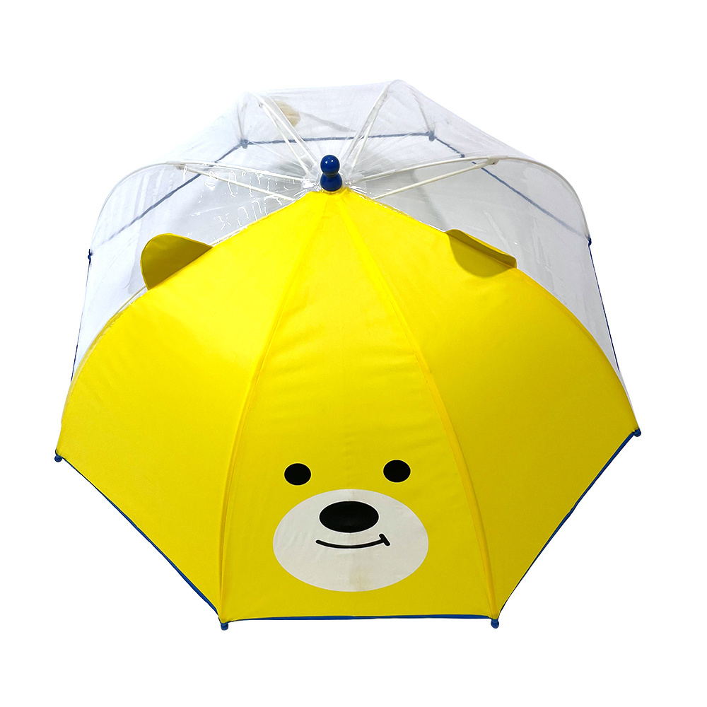 Ovida 19-Inch Customized Rain Umbrella Kids 3D Cute Bear Wholesale Cartoon J Handle Sun Protection Animal Print Umbrella