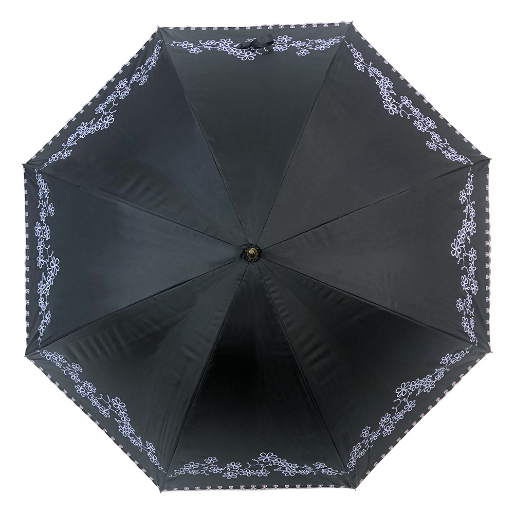 OVIDA black customized fabric with UV coating sun-protection umbrella for lady high quality