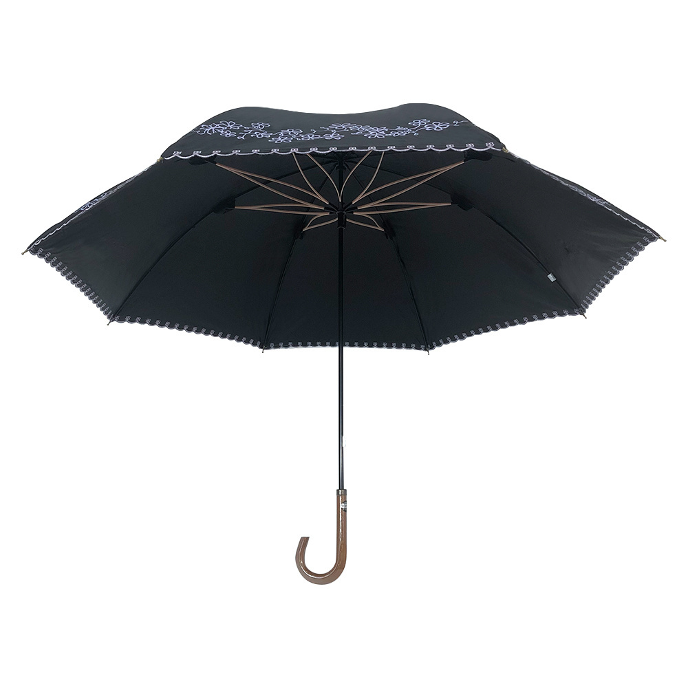 OVIDA black customized fabric with UV coating sun-protection umbrella for lady high quality