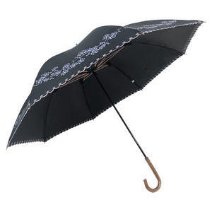 OVIDA black customized fabric with UV coating sun-protection umbrella for lady high quality