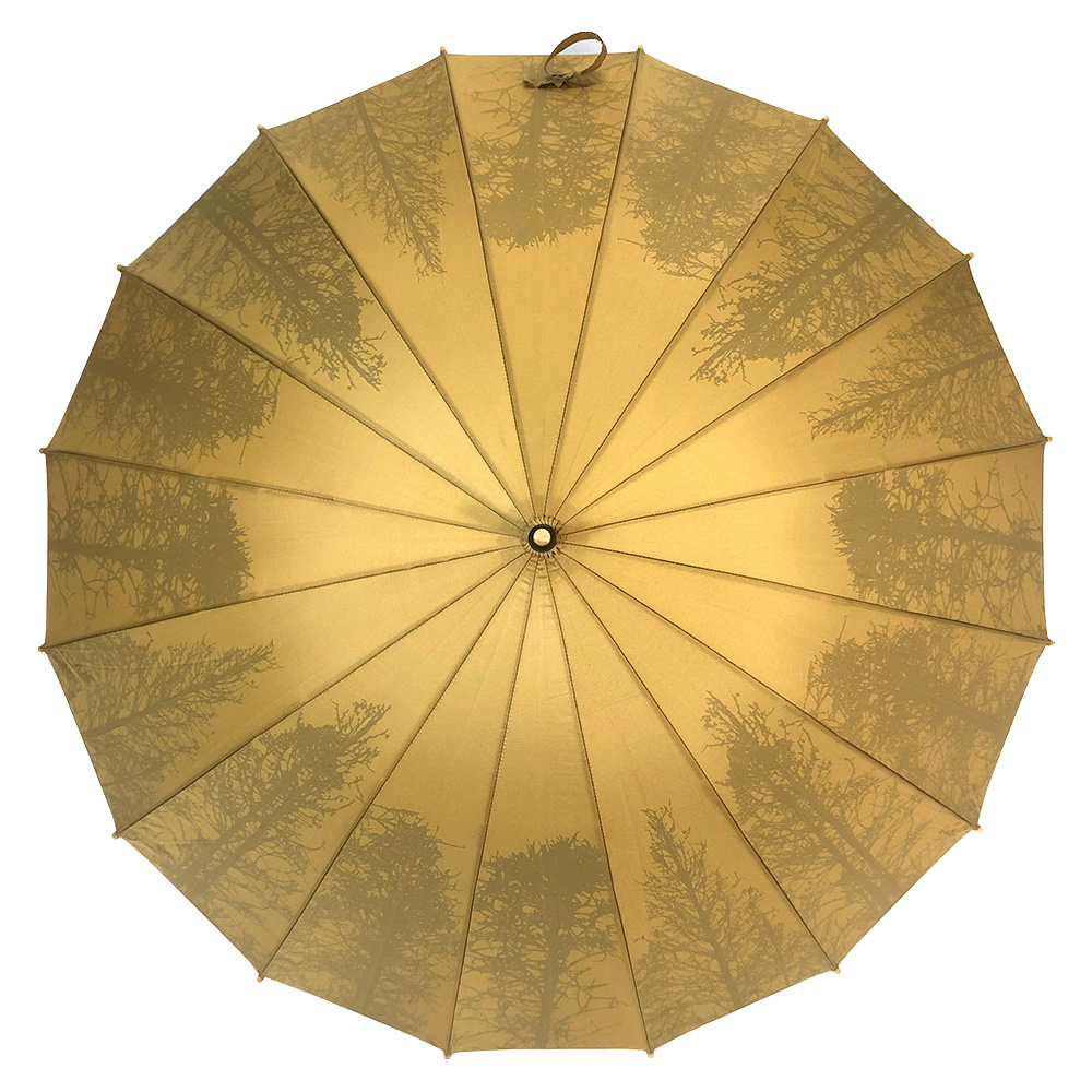 OVIDA Chinese oil paper umbrella with custom bamboo logo printing wooden shaft umbrella