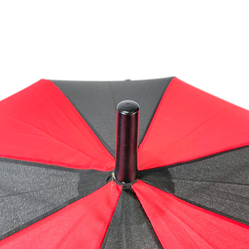 OVIDA small size red and black windproof golf umbrella automatic open J shape handle golf umbrella with logo printing