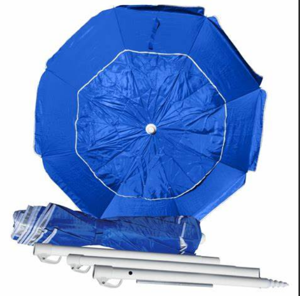 Ovida 6Ft Garden Pool Outdoor Parasol 3 Folding Section Portable Beach Umbrellas