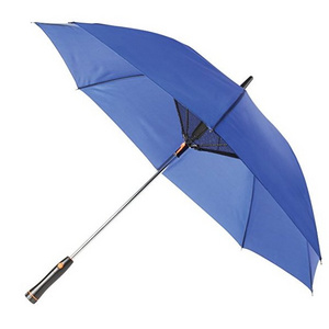 Summer Recycle Cooling Fan Umbrella, Solid Blue Built In Fan Umbrella For Summer Outdoor