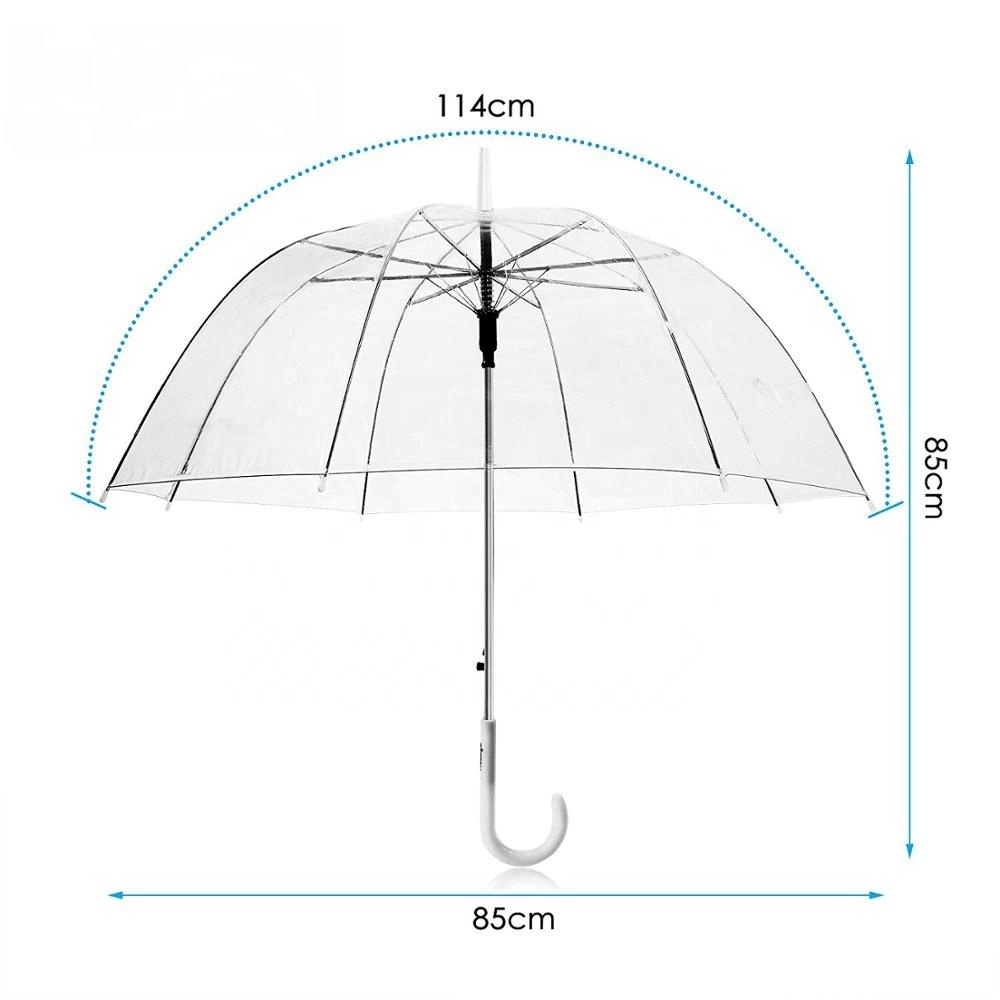 OVIDA WHOLESALE CUSTOM FASHION PROMOTIONAL PVC DOME TRANSPARENT STRAIGHT UMBRELLA