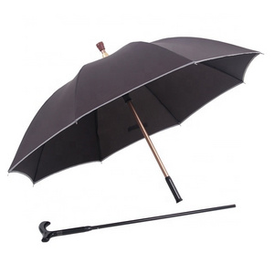 strong walking stick umbrella with cane for hiking and walking assist umbrellas