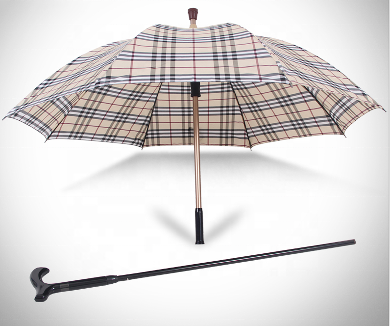 strong walking stick umbrella with cane for hiking and walking assist umbrellas