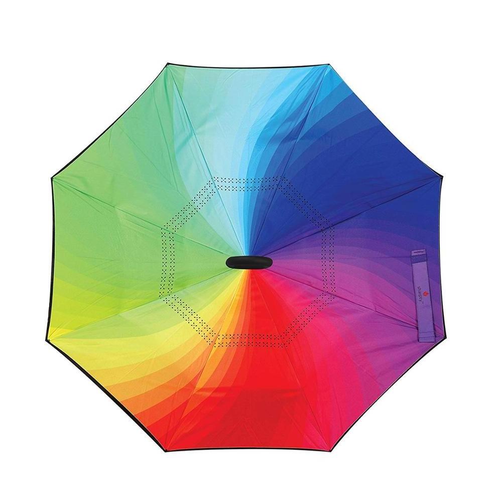 Ovida Automatic Reverse Rainbow Umbrella for Couple