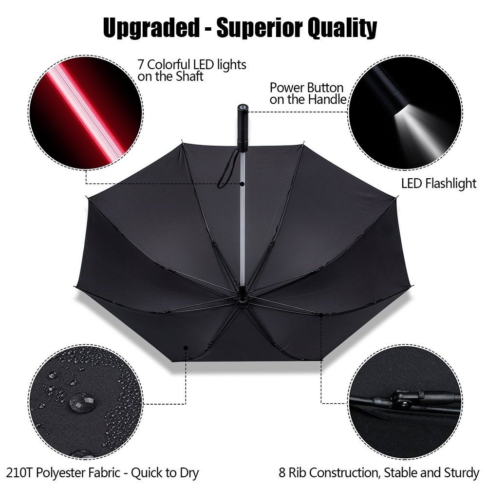 Color changing golf led umbrella fashion patio umbrellas with logo prints