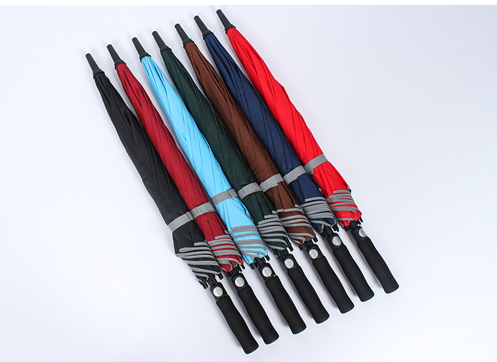 Semi-automatic fiber glass rib golf reflective umbrella