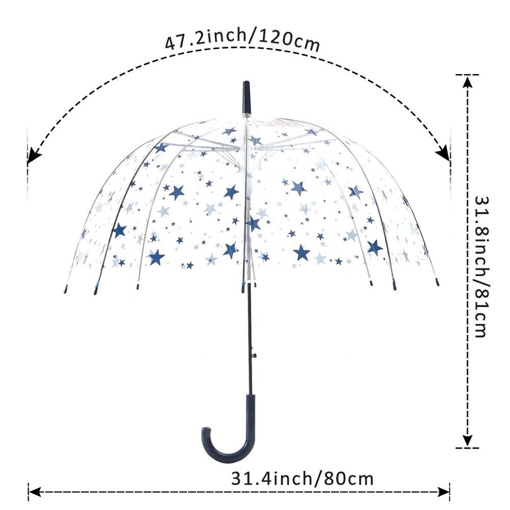 New Style Cheap Lightweight Sun Shade Long Handle Rain Clear Transparent birdcage  Umbrellas