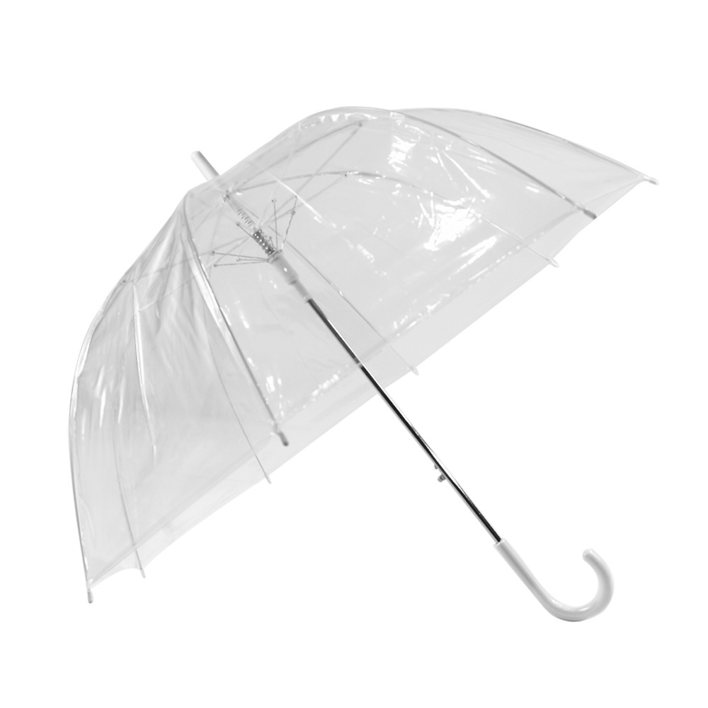 Ovida PVC umbrella plastic disposable Hot selling wholesale automatic vinyl transparent clear umbrella for wedding