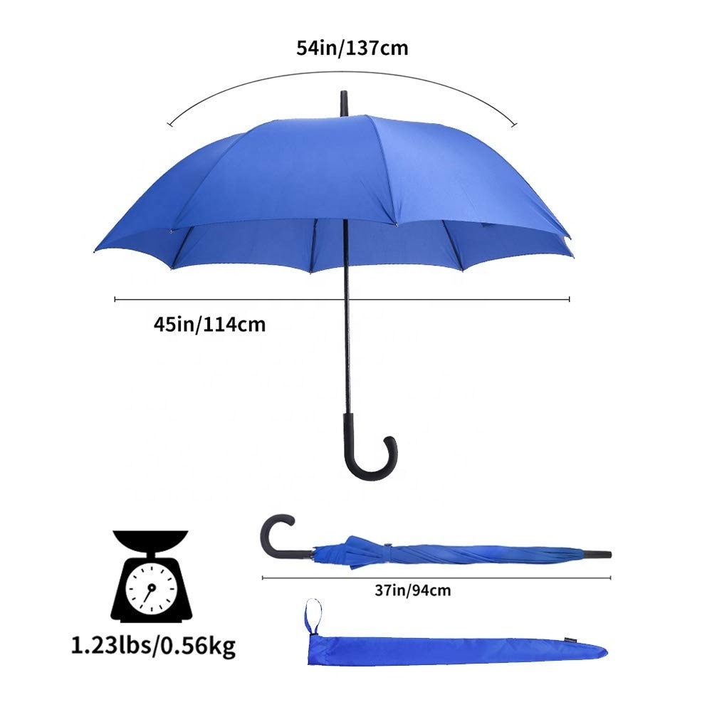 Ovida customized J hook handle stick umbrella windproof promo umbrella advertising umbrellas