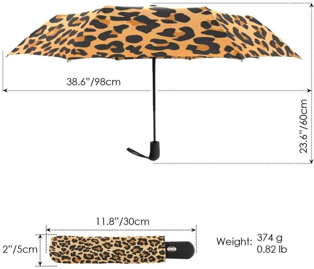 21inch 8ribs customized lady fashion leopard logo printing 3 folding auto open close umbrella