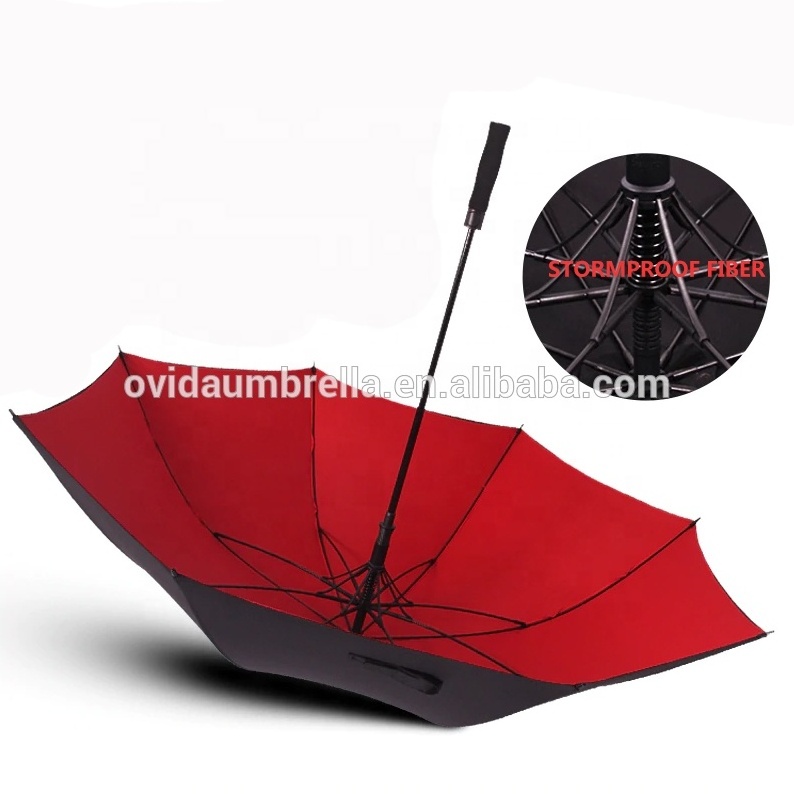 Ovida Golf Umbrella Promotion Advertising Wholesale Custom Print Logo Golf Straight Windproof Umbrella with logo printing