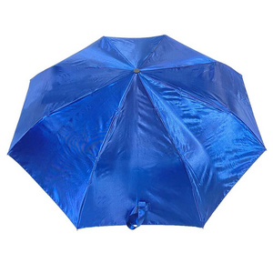 OVIDA Royal Blue Shining Custom Logo Umbrella 3 Fold Manual Portable Umbrella