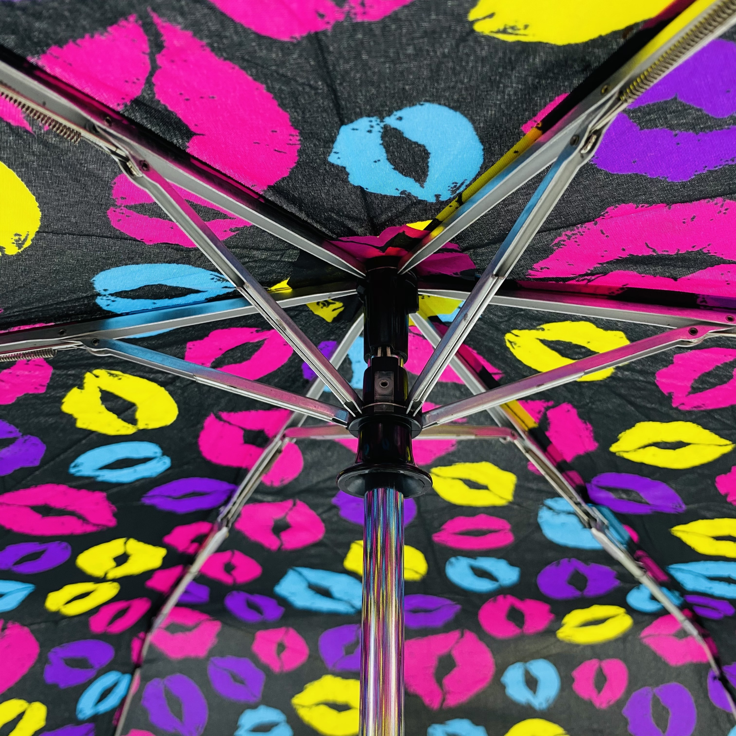 Ovida Colorful 3 Fold Automatic Windproof Umbrella Sexy Lips Woman Rain Custom Print For Promotion Gift Folding Umbrella