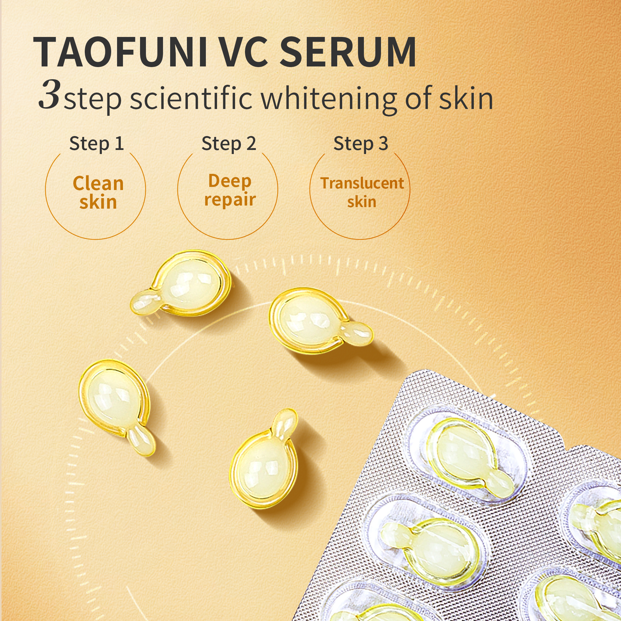 VC brightening and cleansing imperial skin essence capsule  and brighten skin tone nourish and repair skin serum