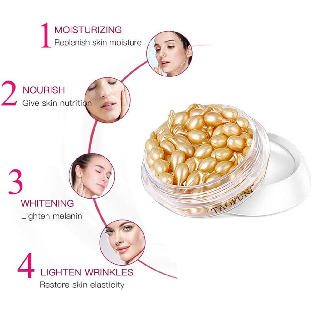 Fullerene placenta facial serum capsules moisturizing and nourishing the skin repair firm  facial essence capsules whitening