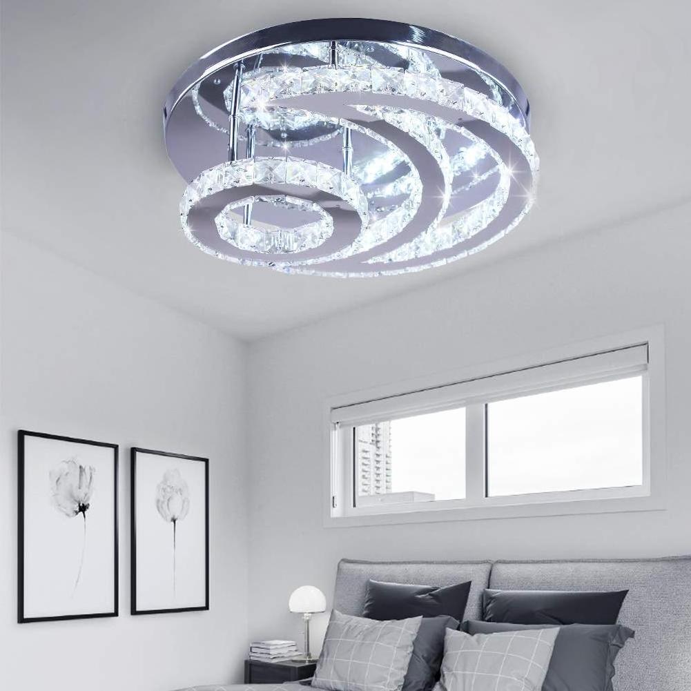 Pendant Lighting Flush Mount Crystal Pendant Lamp Fixture for Dining Room Bathroom Bedroom Living Room Modern Crystal Chandelier