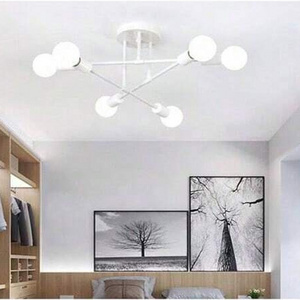 6 head Modern Sputnik Chandelier, E27 Semi Flush Mount Ceiling Light Fixture, Nordic home decor  LampBulbs Not Included