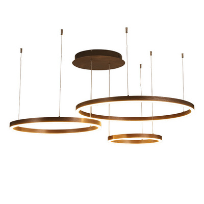 Dinner table bathroom pendant light 3 ring gold pendant light high quality nordic chandeliers