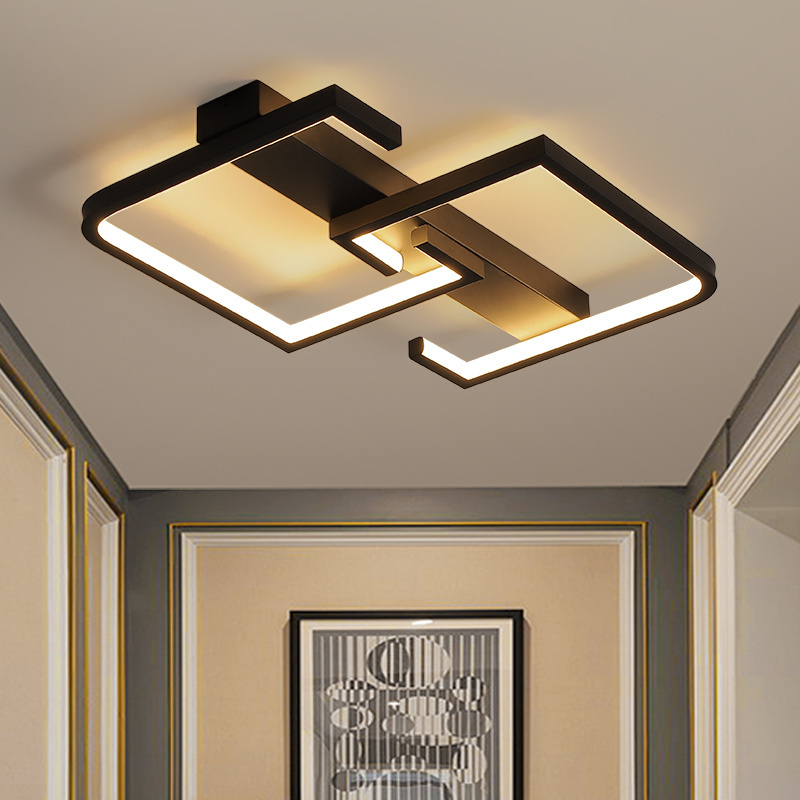 Creative new design led ceiling lights lighting for living room light black hanging lamp