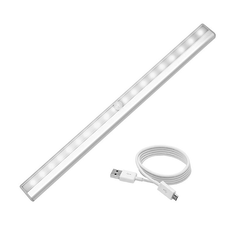 Motion Sensor Closet Lights, DIY Stick-on Anywhere Portable 20 LED Wireless Sensing Cabinet Light, Charging Stairs/Step/Night