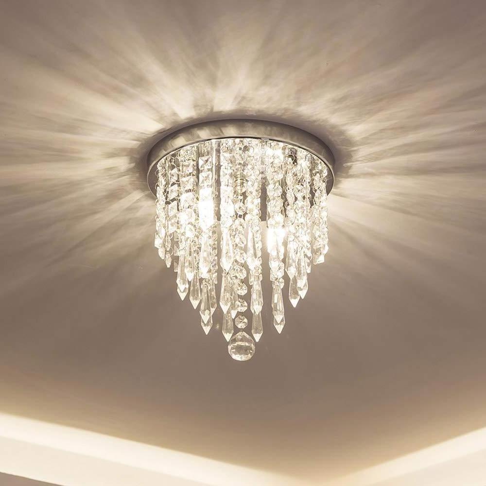 Crystal Chandelier Lighting Flush Mount Ceiling Light Modern Chandelier Lighting Fixture for Hallway, Kitchen Mini Chandelier