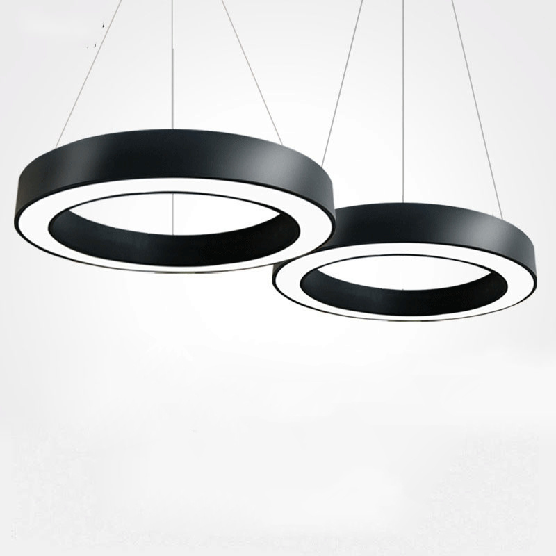 Modern  indoor pendant light home decor chandelier ring 0~10v dimming lighting high power 36W 60W 80W led office light