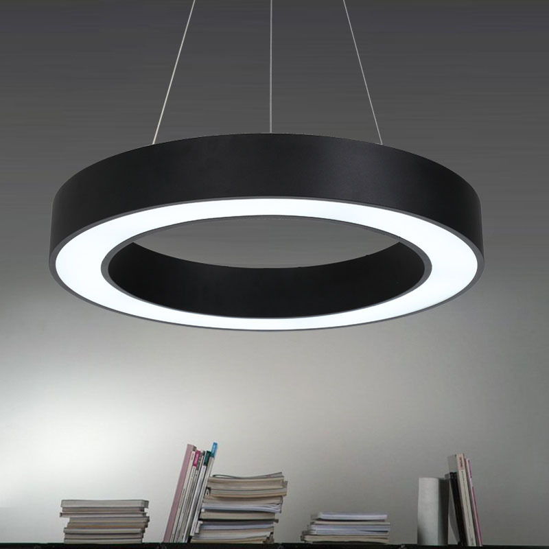 Modern  indoor pendant light home decor chandelier ring 0~10v dimming lighting high power 36W 60W 80W led office light