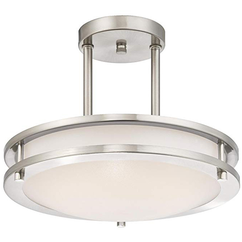 Satin Nickel LED Ceiling Mount Light Fixture  3000K Warm White  simple modern bedroom living room balcony ceiling lamp