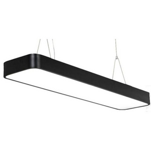 Black Modern Aluminum Rectangular 120cm Long Energy Saving Hanging Lighting Fixture LED Office Linear Light