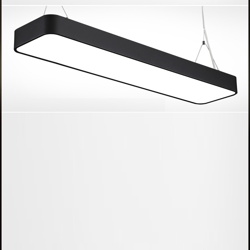 Black Modern Aluminum Rectangular 120cm Long Energy Saving Hanging Lighting Fixture LED Office Linear Light