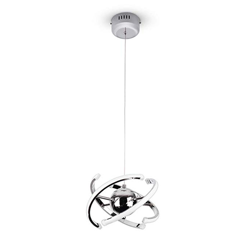 Acrylic Pendant Light, Modern LED Pendant Light Natural White with 4 Stripes 23W Chrome Finish